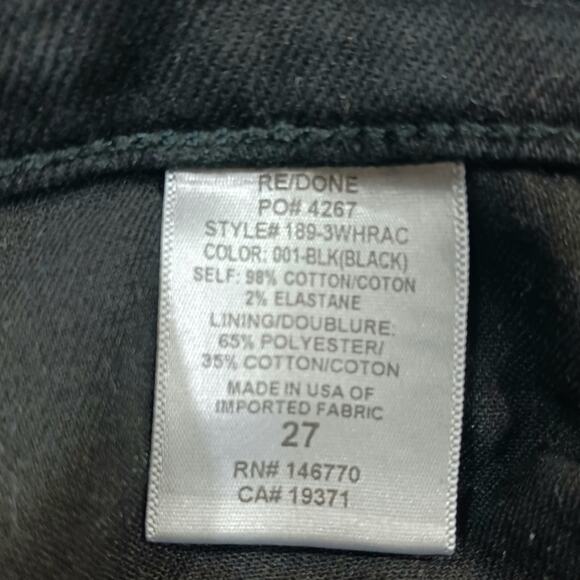 J1081 EUC $265 RE/DONE High Rise Raw Hem Jeans size 27 - Picture 7 of 9